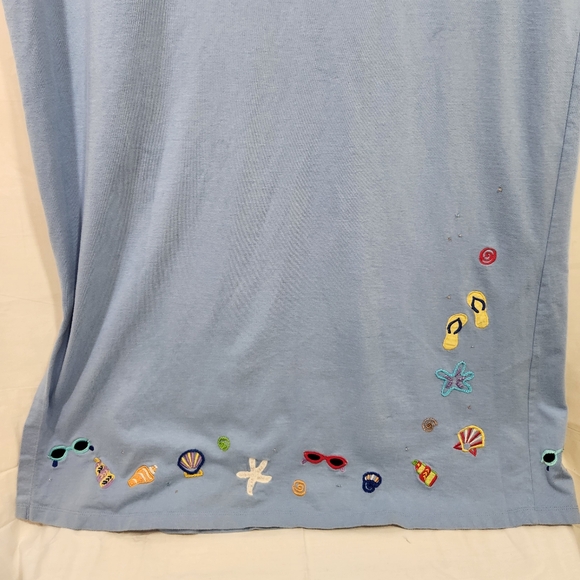 michael simon lite tank maxi dress nautical beach coastal grandma resortwear med - Picture 3 of 11